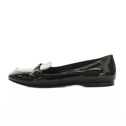 Miu Miu Miu Loafers Flat Shoes Enamel 38 Black YM — view 2