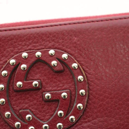 Gucci Soho Wallet Zip Around Logo Studs Leather Bordeaux YM — view 7