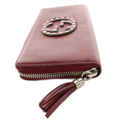 Gucci Soho Wallet Zip Around Logo Studs Leather Bordeaux YM — view 3