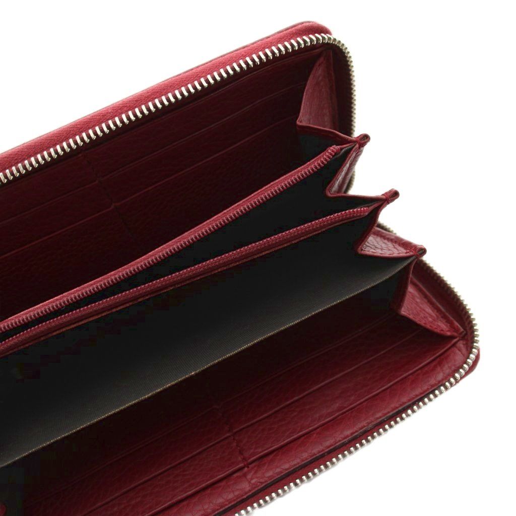 Gucci Soho Wallet Zip Around Logo Studs Leather Bordeaux YM — view 4