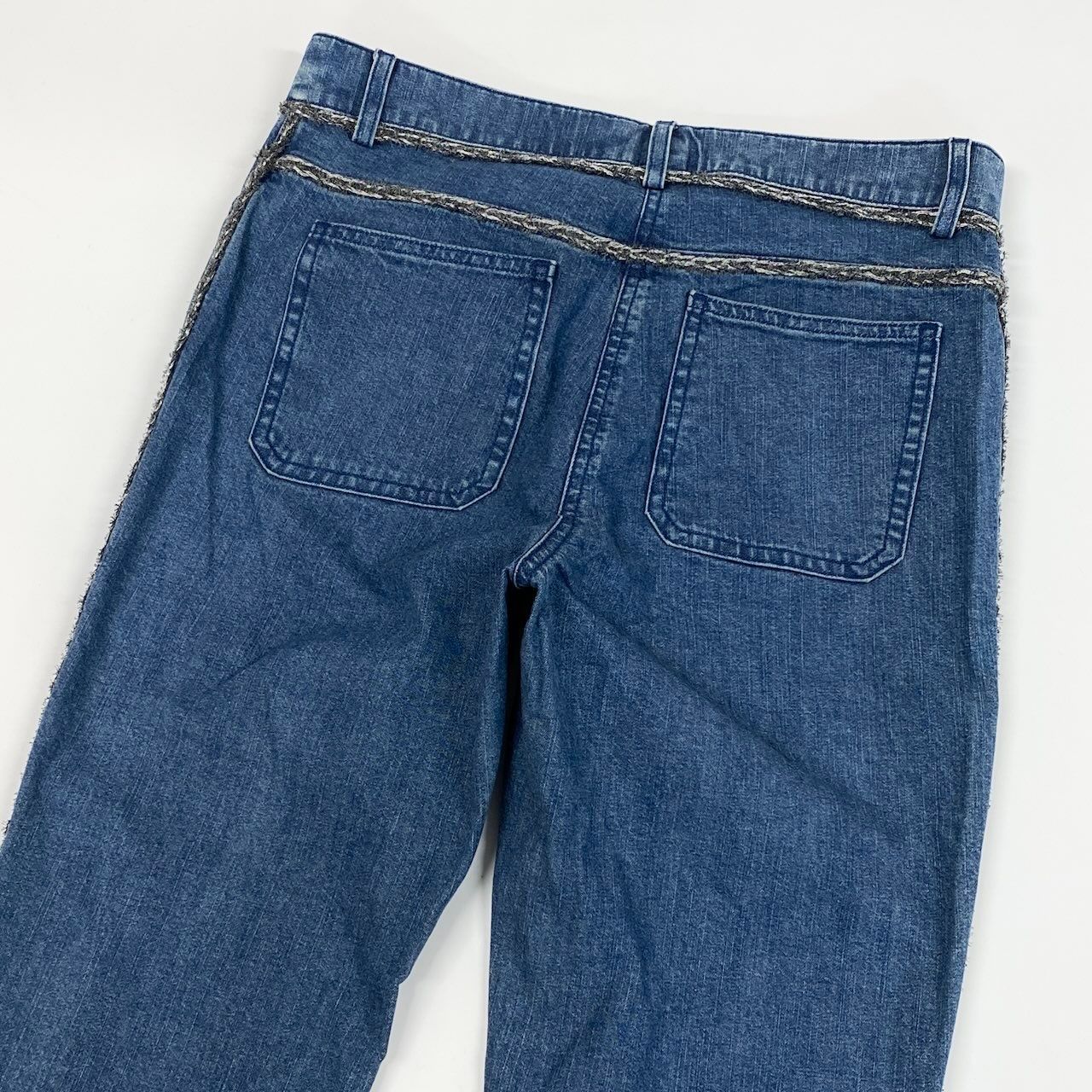 Chanel E1 Tweed Chain Trim Skinny Denim 36 Indigo See Image Jeans — view 5