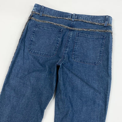Chanel E1 Tweed Chain Trim Skinny Denim 36 Indigo See Image Jeans — view 5