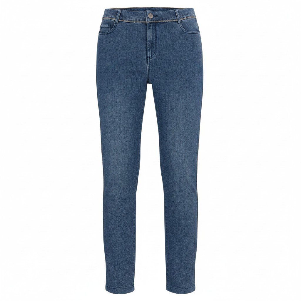 Chanel E1 Tweed Chain Trim Skinny Denim 36 Indigo See Image Jeans