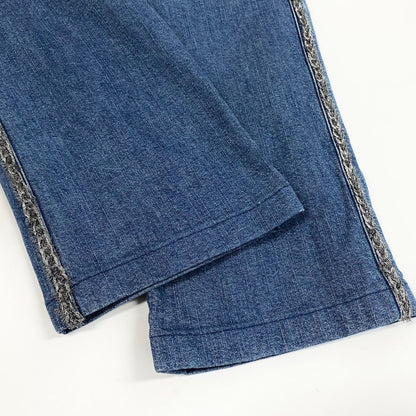 Chanel E1 Tweed Chain Trim Skinny Denim 36 Indigo See Image Jeans — view 6
