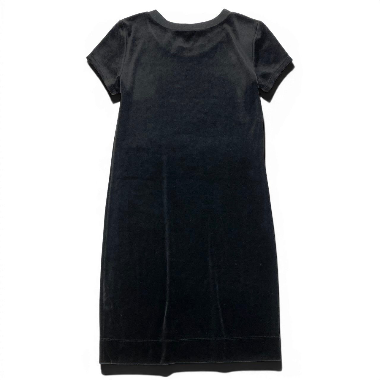 Gucci E1 Short Sleeve Velour a Dos Dress S Black — view 3