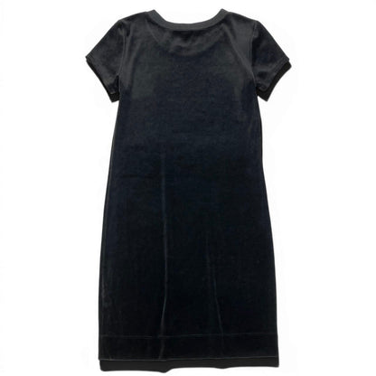 Gucci E1 Short Sleeve Velour a Dos Dress S Black — view 3