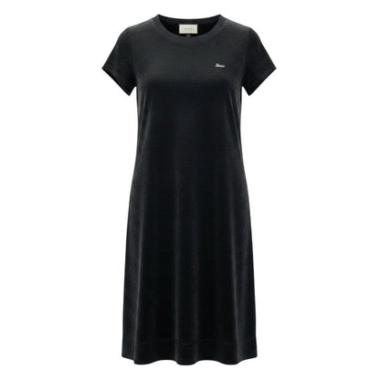 Gucci E1 Short Sleeve Velour a Dos Dress S Black