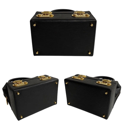 Fendi Logo Epi Leather 2-Way Vanity Makeup Box Shoulder Bag Black — view 8