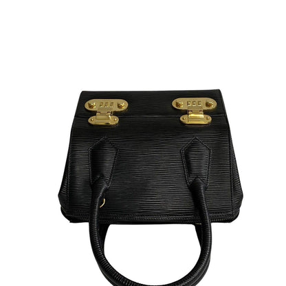 Fendi Logo Epi Leather 2-Way Vanity Makeup Box Shoulder Bag Black — view 6