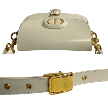 Dior Bobbi Small CD Logo Box Calf Leather Shoulder Bag White — view 6