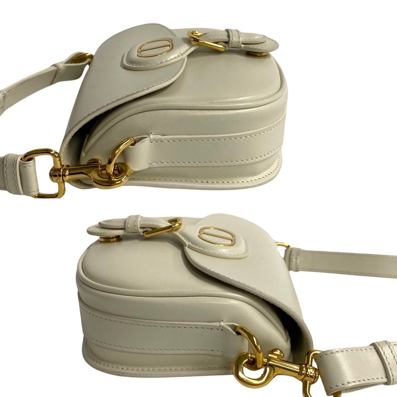 Dior Bobbi Small CD Logo Box Calf Leather Shoulder Bag White — view 5