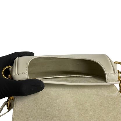 Dior Bobbi Small CD Logo Box Calf Leather Shoulder Bag White — view 8