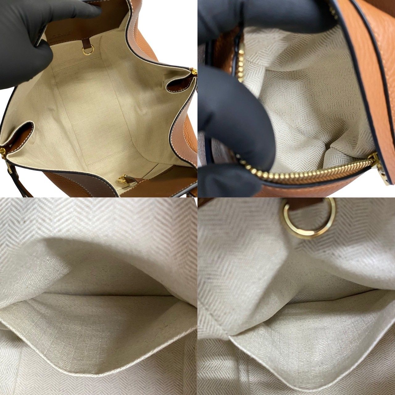 Loewe Hammock Small Anagram Logo Leather Shoulder Bag Brown — view 9