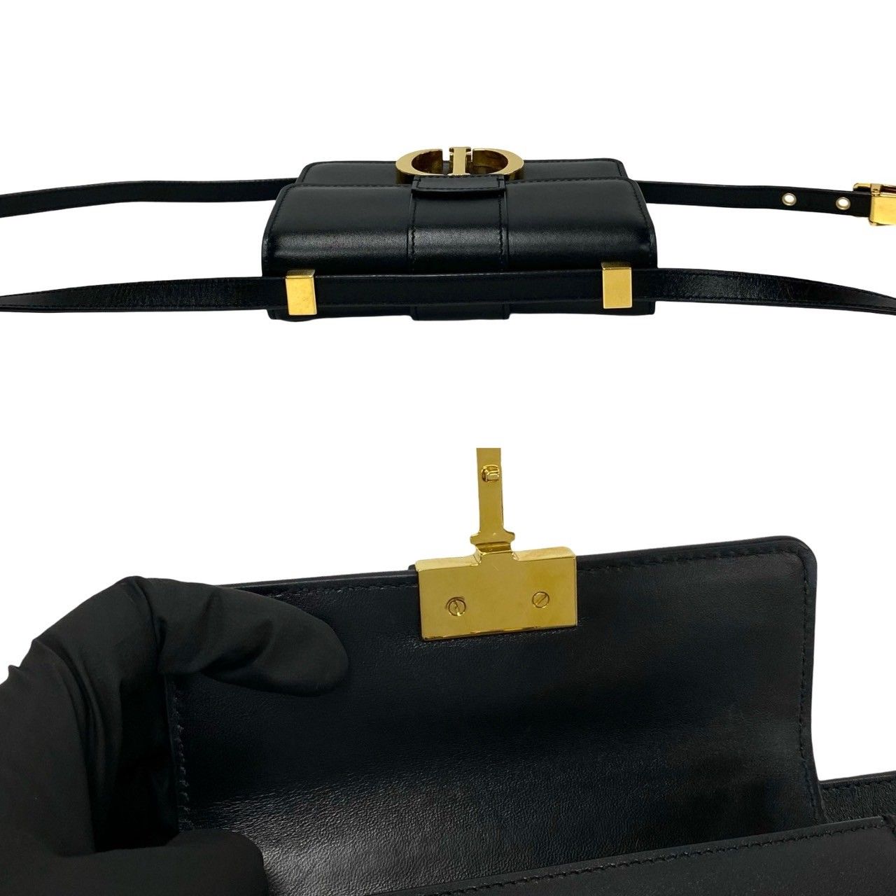Dior Montaigne CD Logo Calf Leather Mini Shoulder Bag Black — view 7