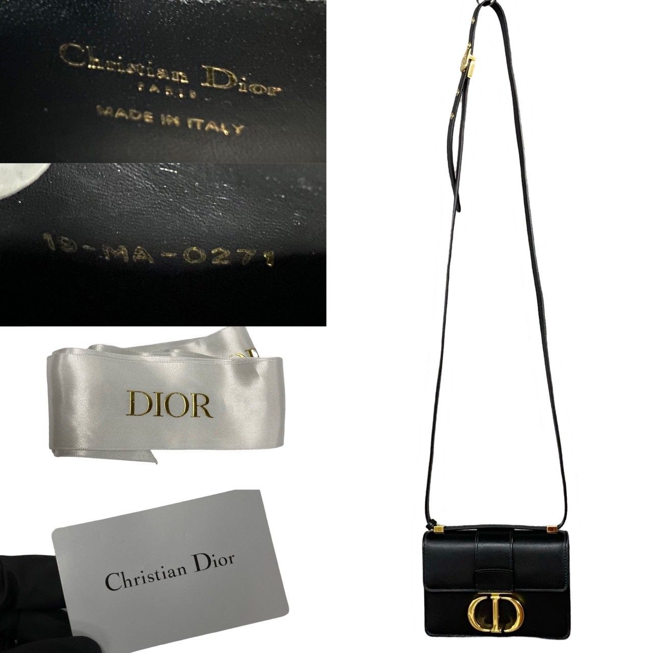 Dior Montaigne CD Logo Calf Leather Mini Shoulder Bag Black — view 3