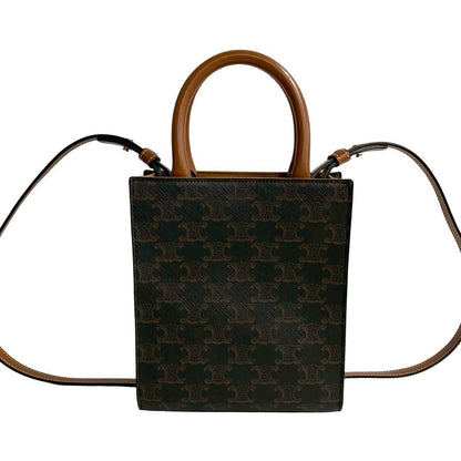 Celine Vertical Cover Mini Leather 2-Way Mini Tote Shoulder Bag Brown — view 4