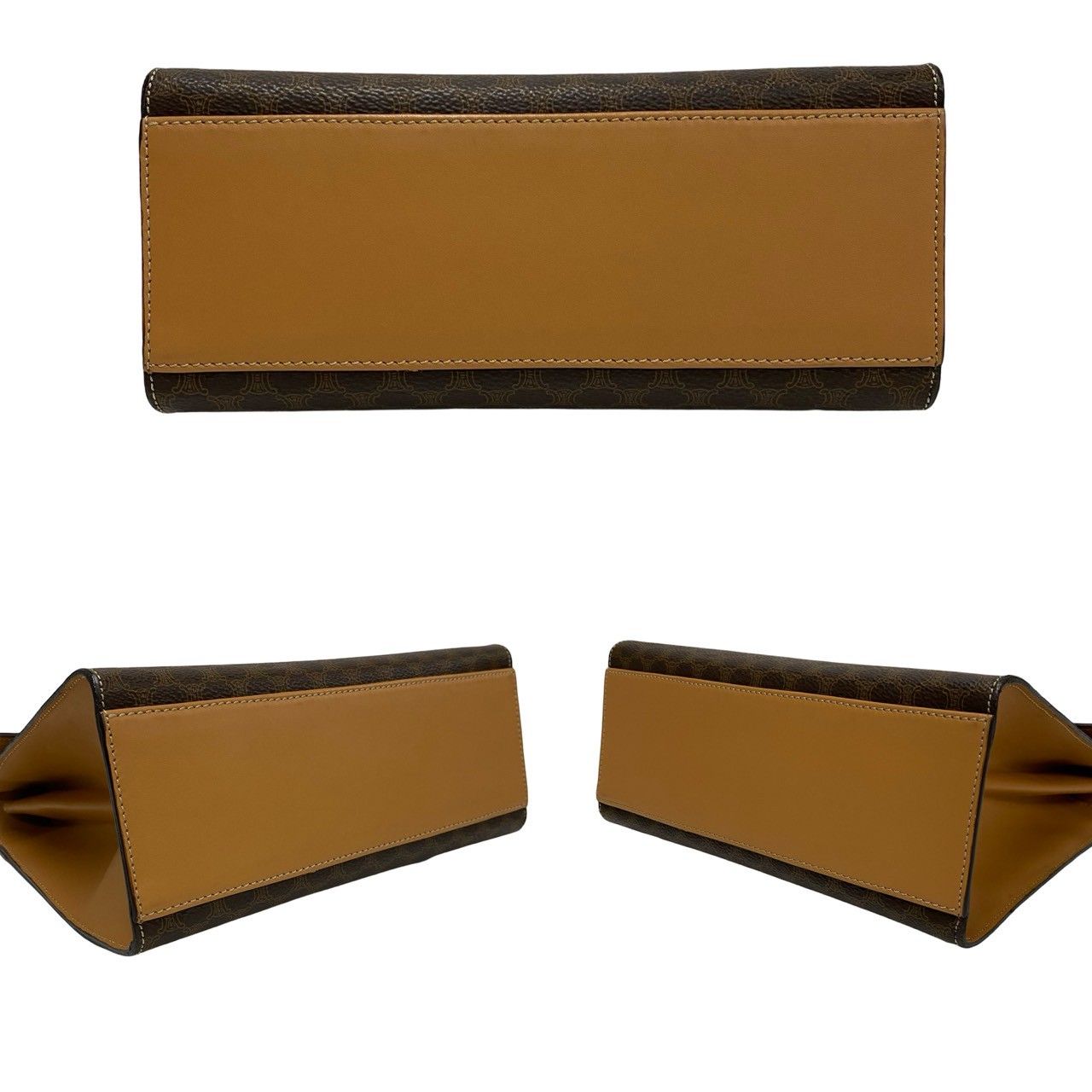 Celine Macadam Blason Pattern Logo Ring Leather 2-Way Shoulder Bag Brown — view 6