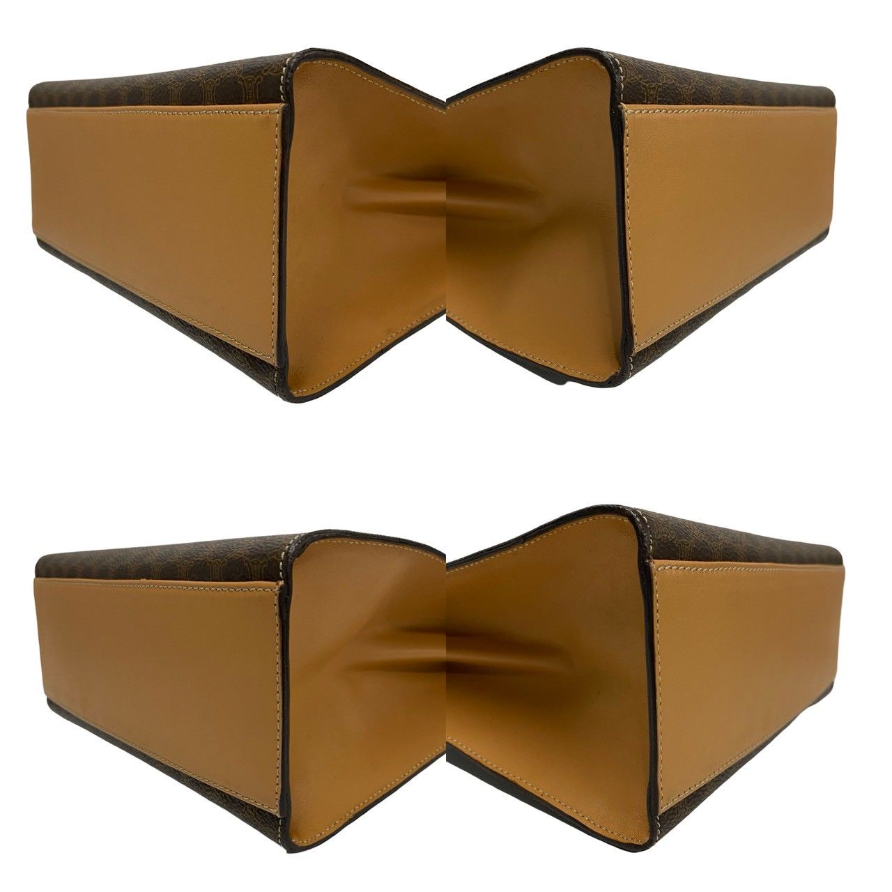Celine Macadam Blason Pattern Logo Ring Leather 2-Way Shoulder Bag Brown — view 7