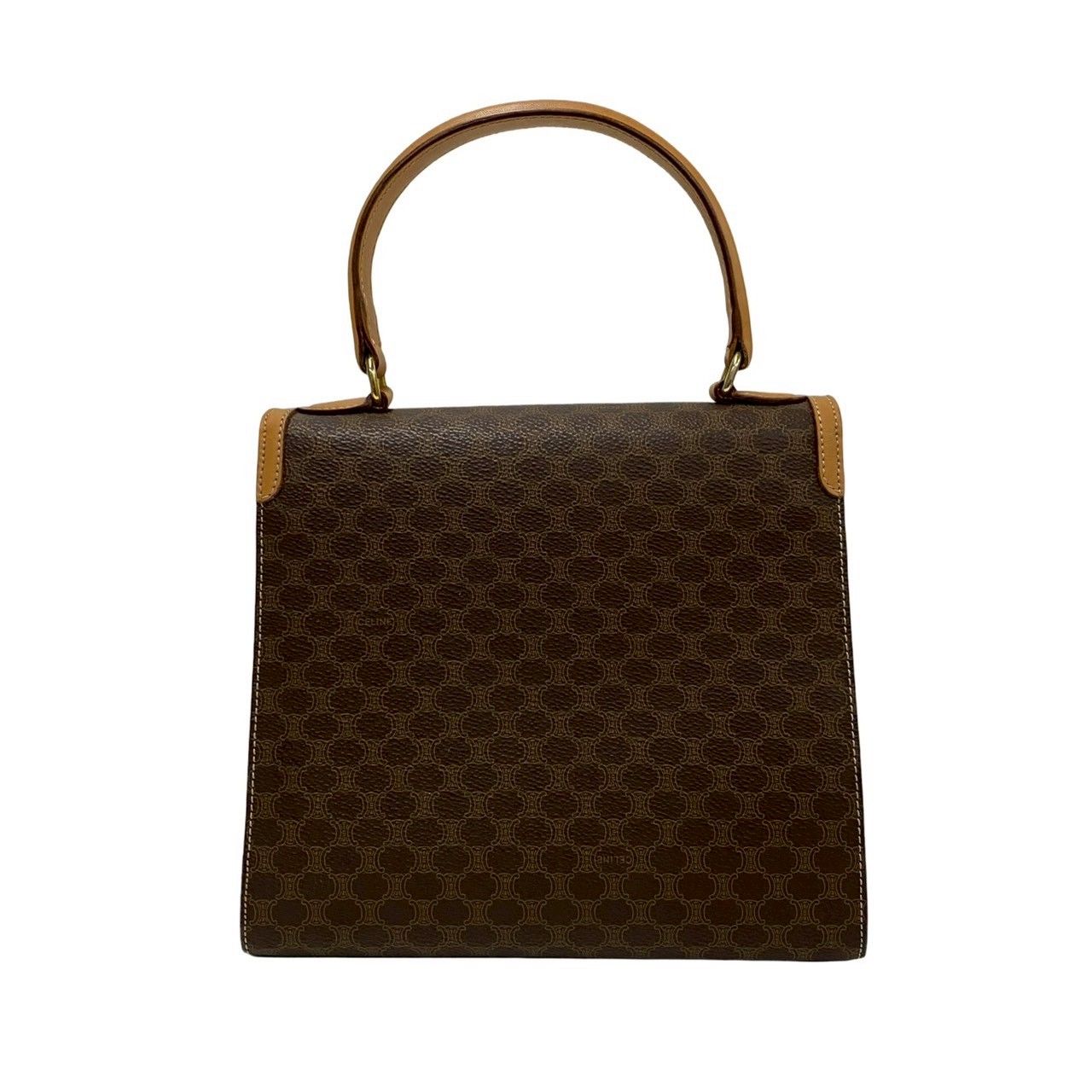 Celine Macadam Blason Pattern Logo Ring Leather 2-Way Shoulder Bag Brown — view 4