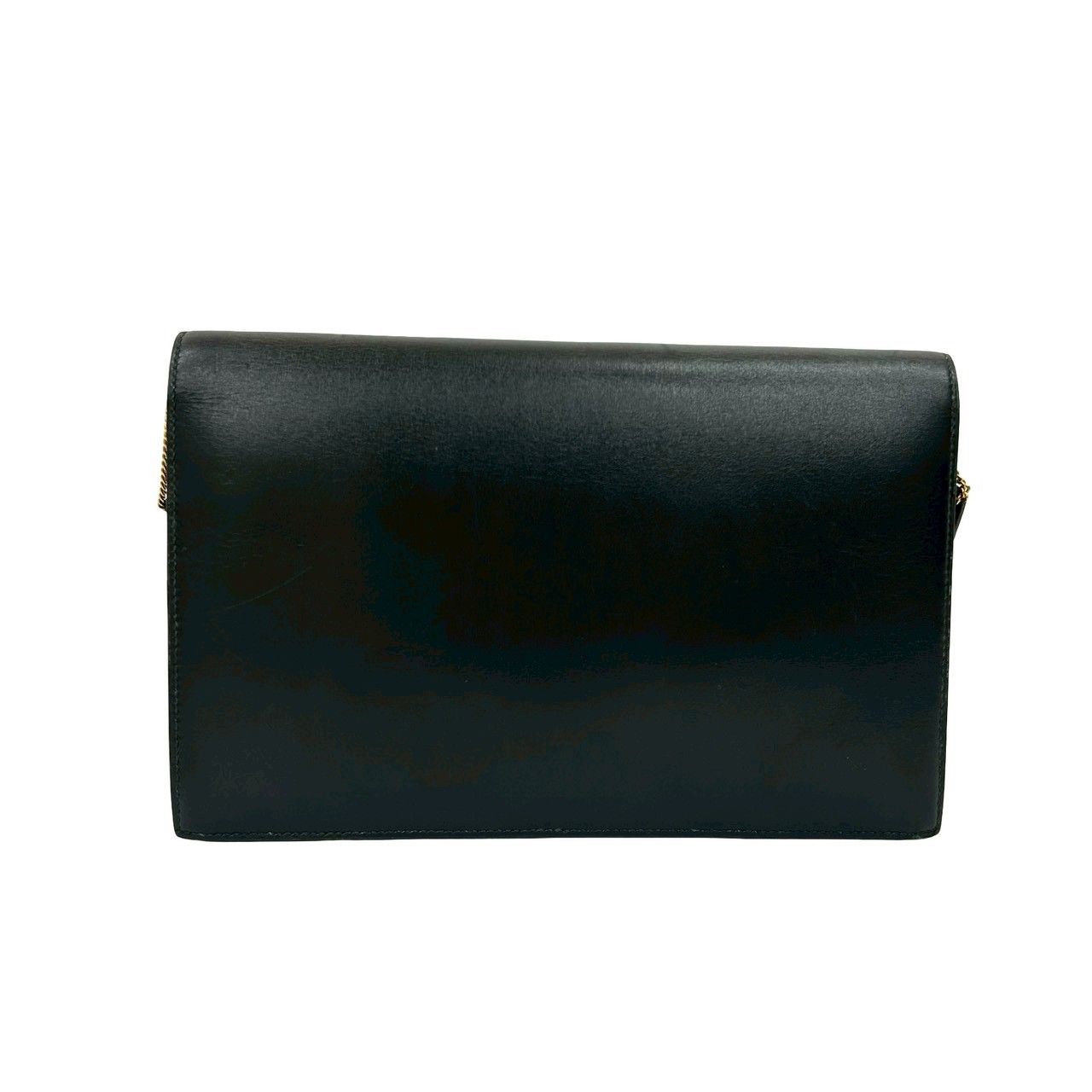 Hermes Vintage Lydie Box Calf Leather Shoulder Bag Pochette Black — view 3
