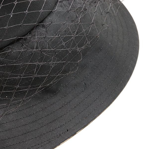 Dior Teddy-d Wide Brim Bob Hat with Bale Cotton Blend Hat 56 Black — view 4