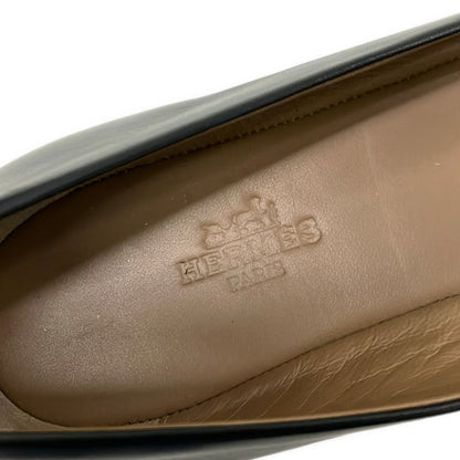 Hermes Flat Shoes 36 Black Embossed Exlibris Leather — view 5