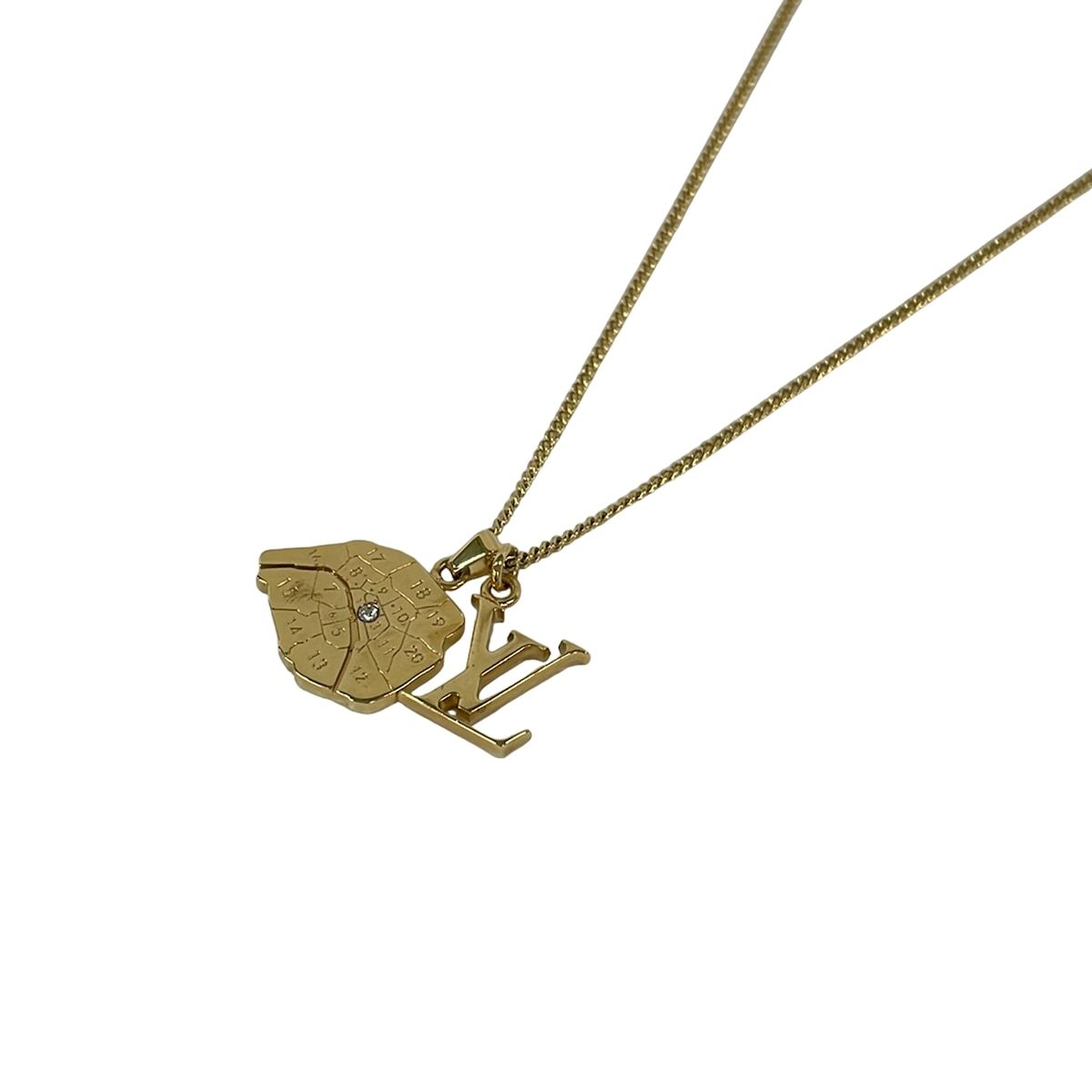 Louis Vuitton Necklace Collier Map LV Initial City Gold