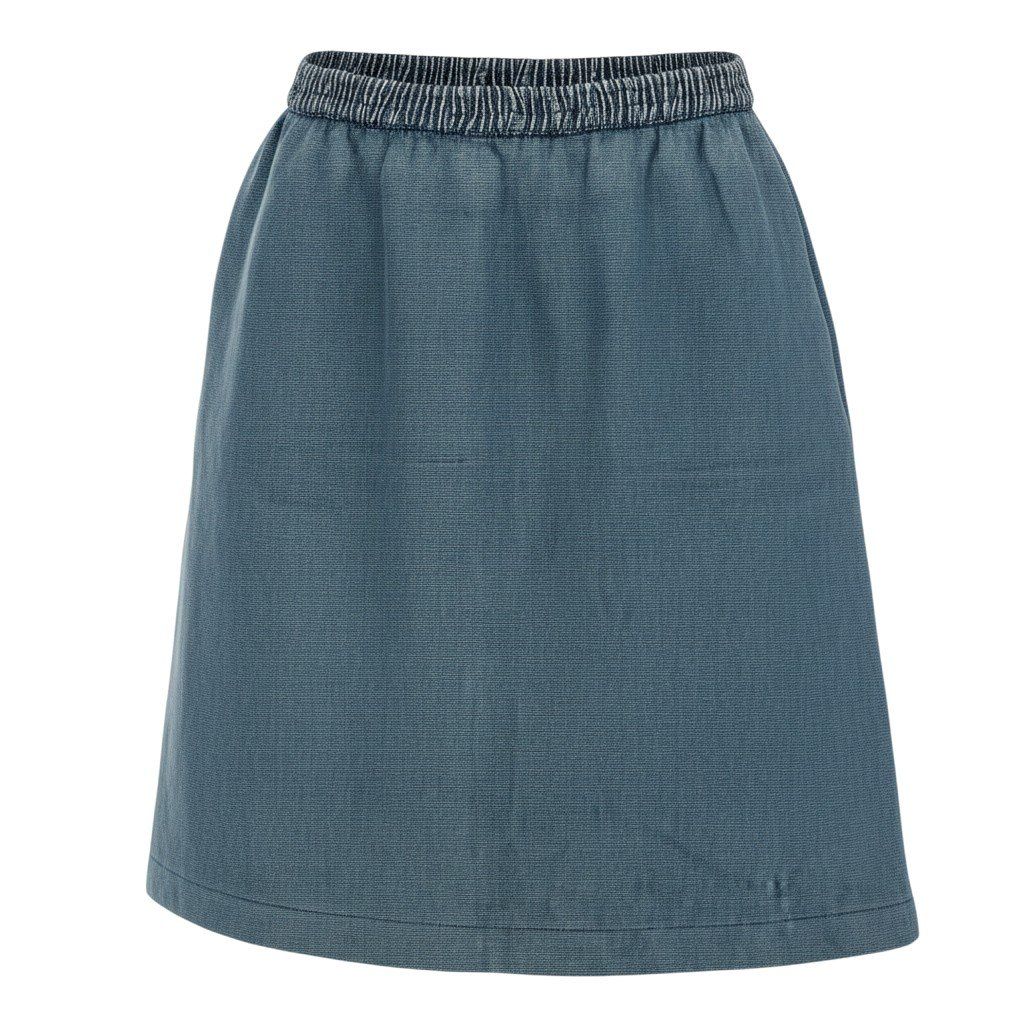 Chanel E1 Denim Skirt 38 Indigo Cotton 100%