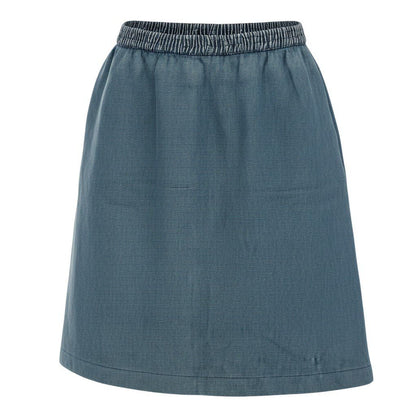 Chanel E1 Denim Skirt 38 Indigo Cotton 100%