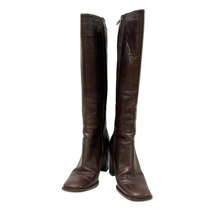 Gucci Long Boots 36c Ready Su Da Cu Brown Leather — view 2