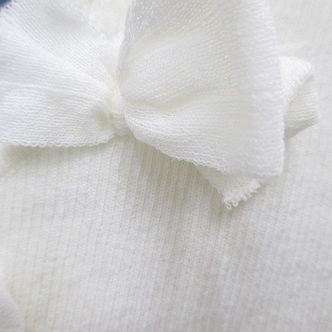 Chanel French Sleeve Knit Top CC Mark CC Logo 38 White Ribbon Motif Rib Sweater — view 4