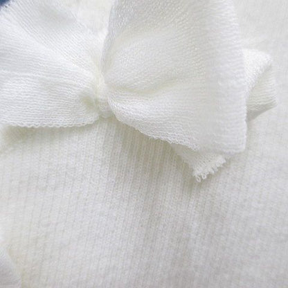 Chanel French Sleeve Knit Top CC Mark CC Logo 38 White Ribbon Motif Rib Sweater — view 4