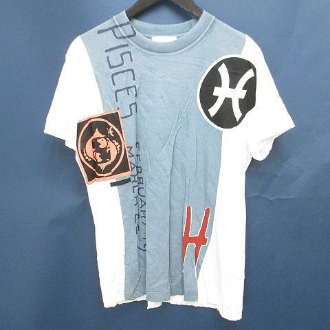 Prada Zodiac Constellation Pisces Short Sleeve T-Shirt S White Print All Over