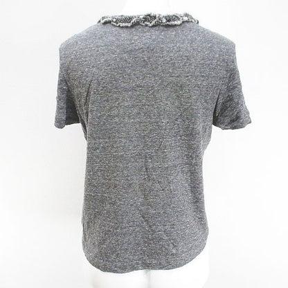 Chanel Short Sleeve T-Shirt CC Mark CC Logo 38 Gray Patch Hair Wool — view 2