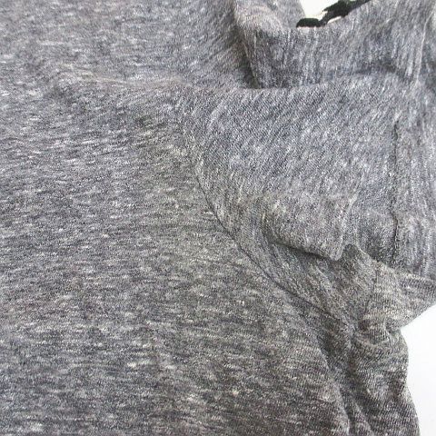 Chanel Short Sleeve T-Shirt CC Mark CC Logo 38 Gray Patch Hair Wool — view 7