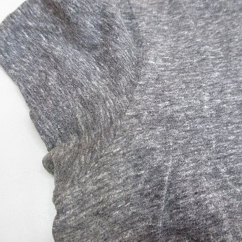 Chanel Short Sleeve T-Shirt CC Mark CC Logo 38 Gray Patch Hair Wool — view 6