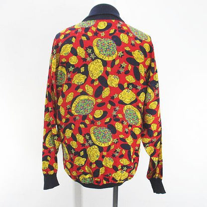Celine Vintage Ensemble Long Sleeve Shirt Cardigan Half Polo Top Silk 38 40 Red — view 2