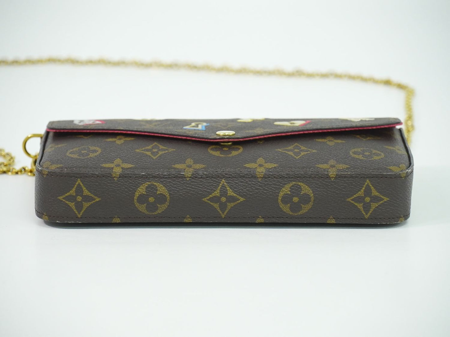 Louis Vuitton LV Love Lock Pochette Felice Monogram Shoulder Bag Brown Multicolo — view 3