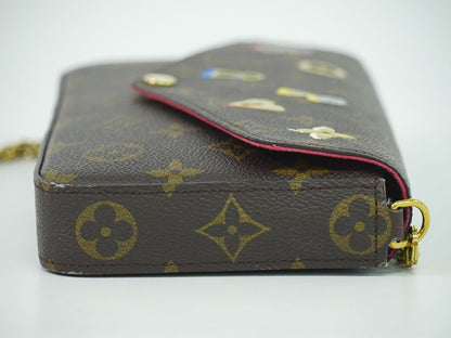 Louis Vuitton LV Love Lock Pochette Felice Monogram Shoulder Bag Brown Multicolo — view 4
