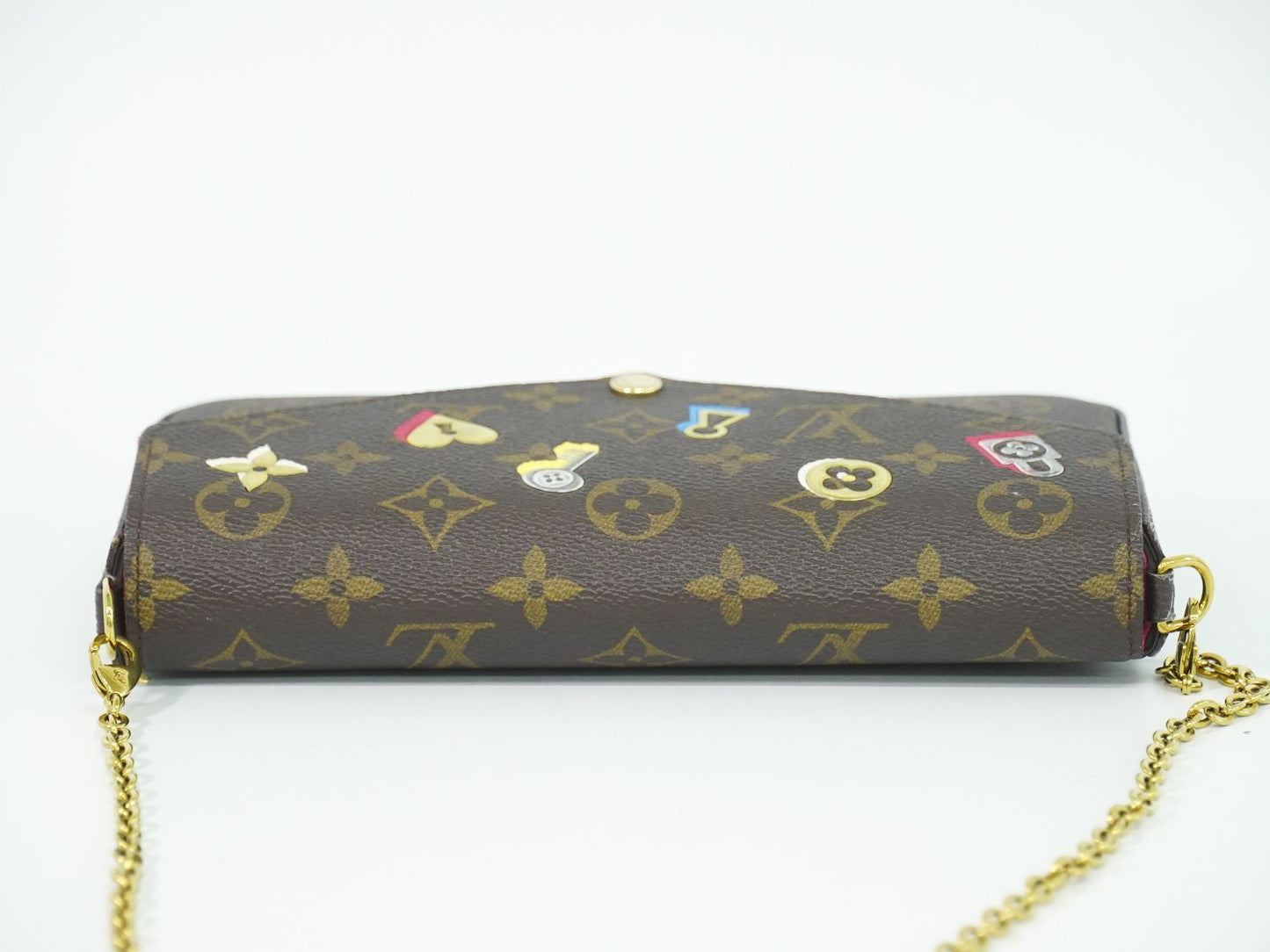 Louis Vuitton LV Love Lock Pochette Felice Monogram Shoulder Bag Brown Multicolo — view 5