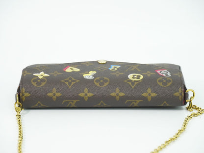 Louis Vuitton LV Love Lock Pochette Felice Monogram Shoulder Bag Brown Multicolo — view 5