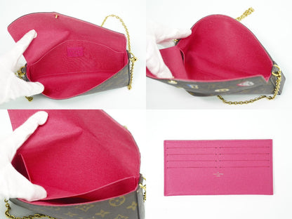 Louis Vuitton LV Love Lock Pochette Felice Monogram Shoulder Bag Brown Multicolo — view 8