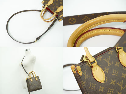 Louis Vuitton LV Sac Plat BB Monogram 2-Way Shoulder Bag Brown — view 6