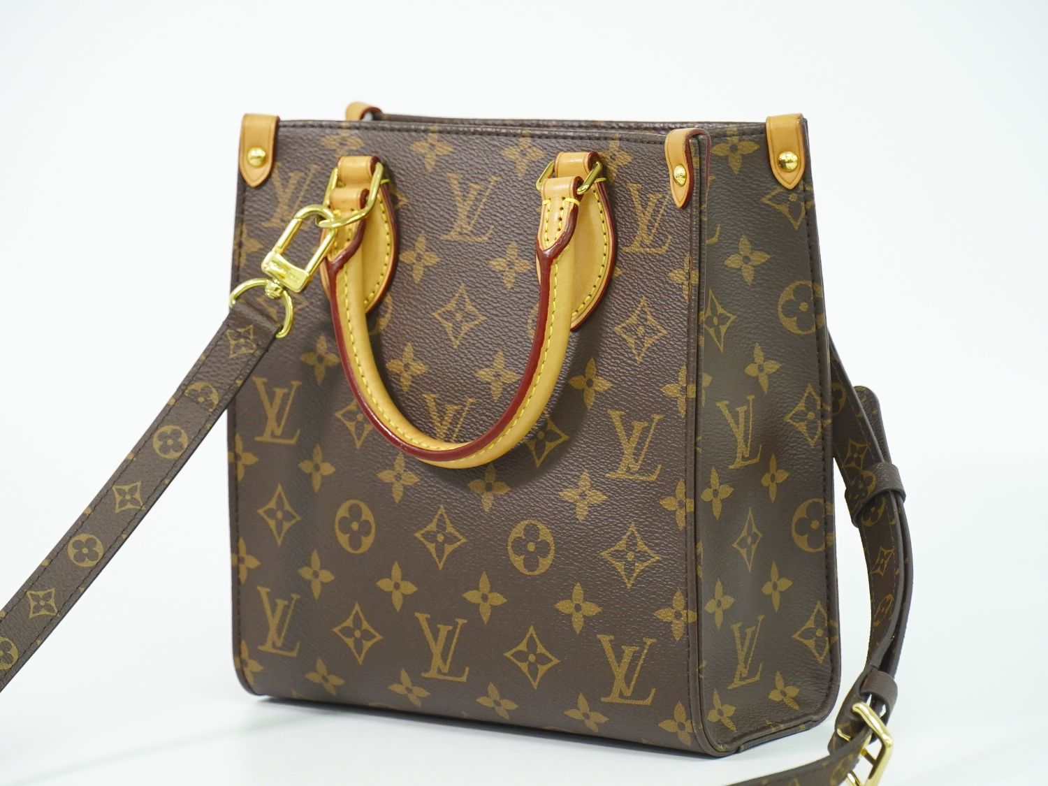 Louis Vuitton LV Sac Plat BB Monogram 2-Way Shoulder Bag Brown — view 2