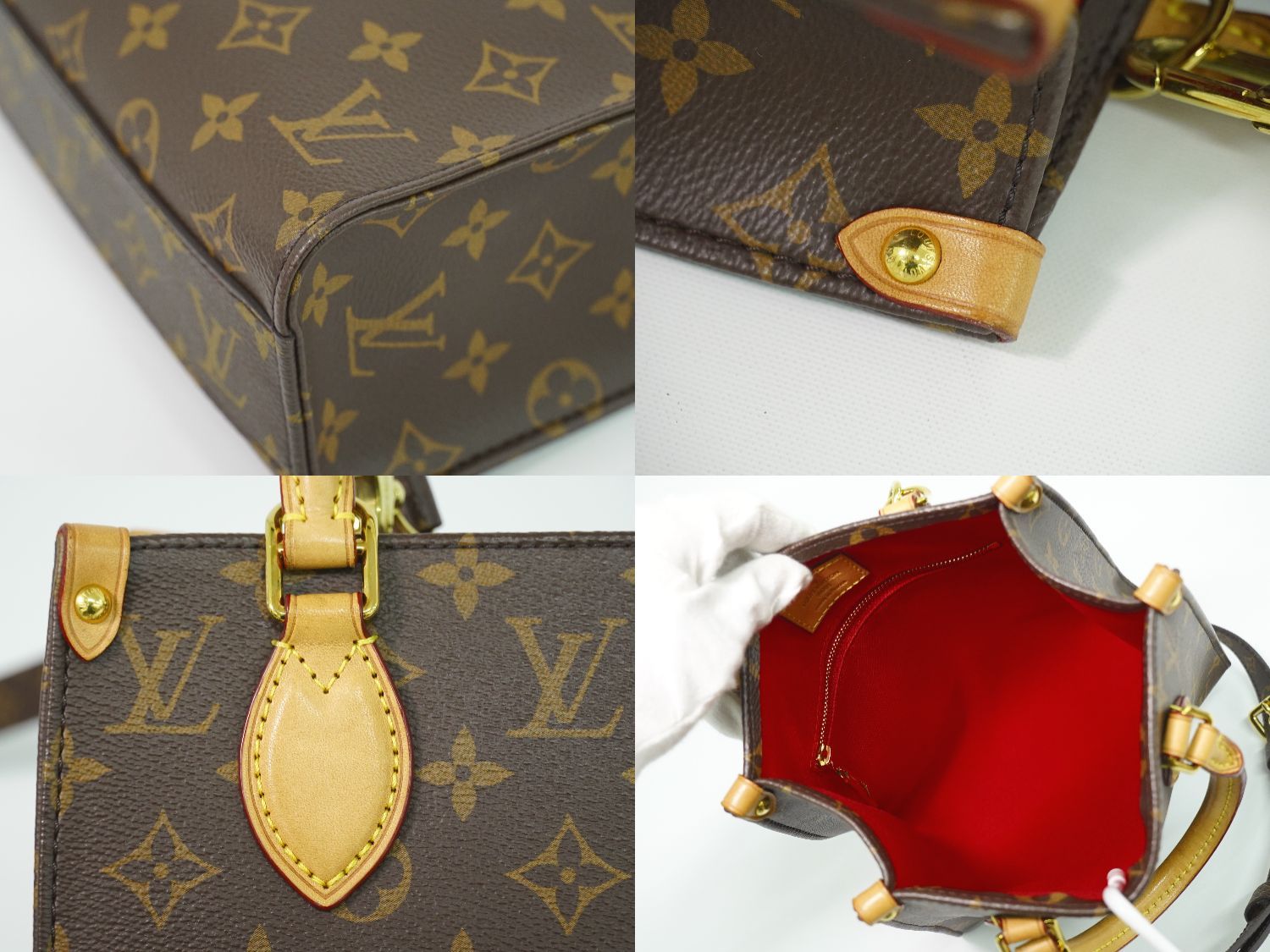 Louis Vuitton LV Sac Plat BB Monogram 2-Way Shoulder Bag Brown — view 7