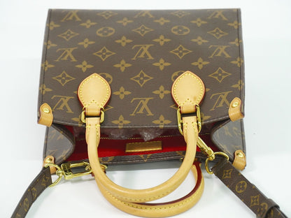 Louis Vuitton LV Sac Plat BB Monogram 2-Way Shoulder Bag Brown — view 5