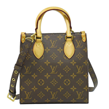 Louis Vuitton LV Sac Plat BB Monogram 2-Way Shoulder Bag Brown