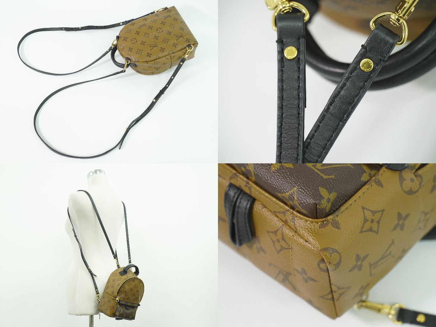 Louis Vuitton LV Palm Springs Mini Monogram Reverse Backpack Sac Light Brown — view 6