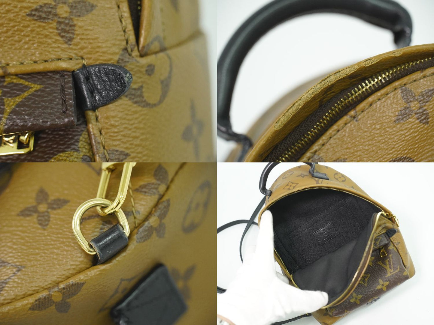 Louis Vuitton LV Palm Springs Mini Monogram Reverse Backpack Sac Light Brown — view 7