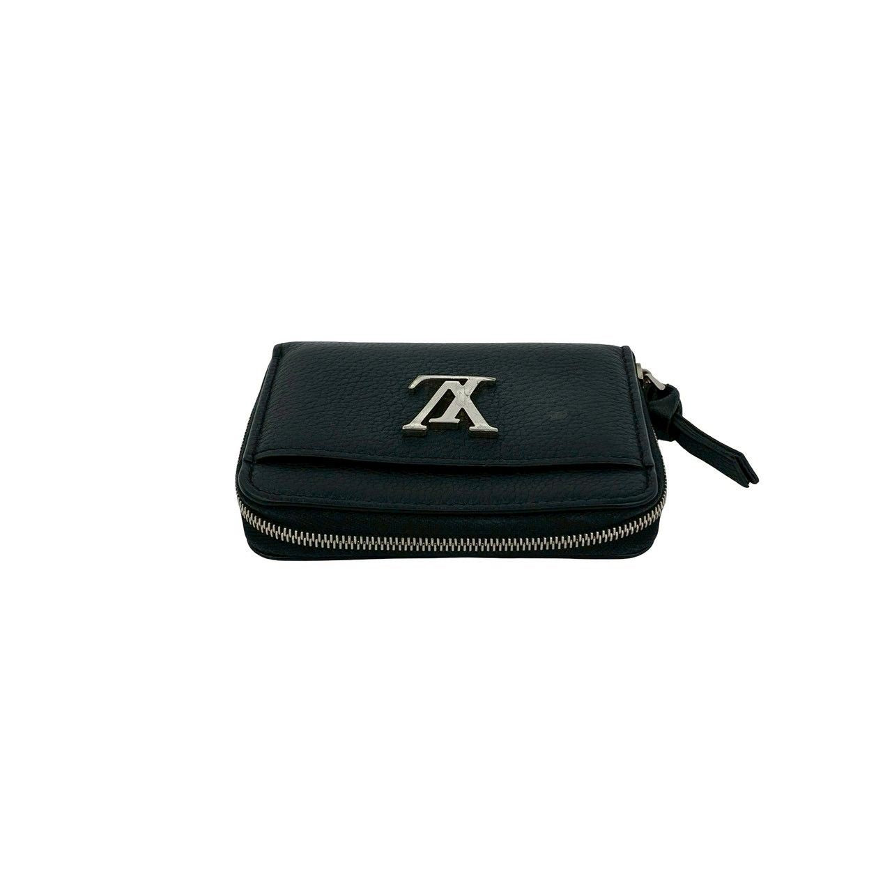 Louis Vuitton Lockme Zippy Coin Purse Leather Round Zip Case Black — view 3
